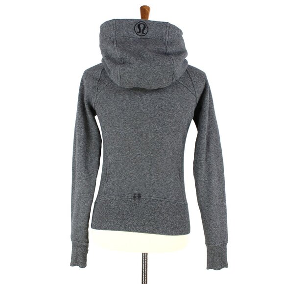 Lululemon Scuba Hoodie Light Cotton Fleece Full Zip Heathered Dark Grey Jacket 2 - Picture 5 of 7